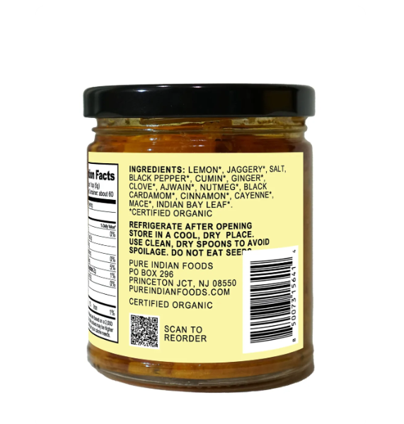 Organic Fermented Sweet Lemon Pickle 10.5 oz
